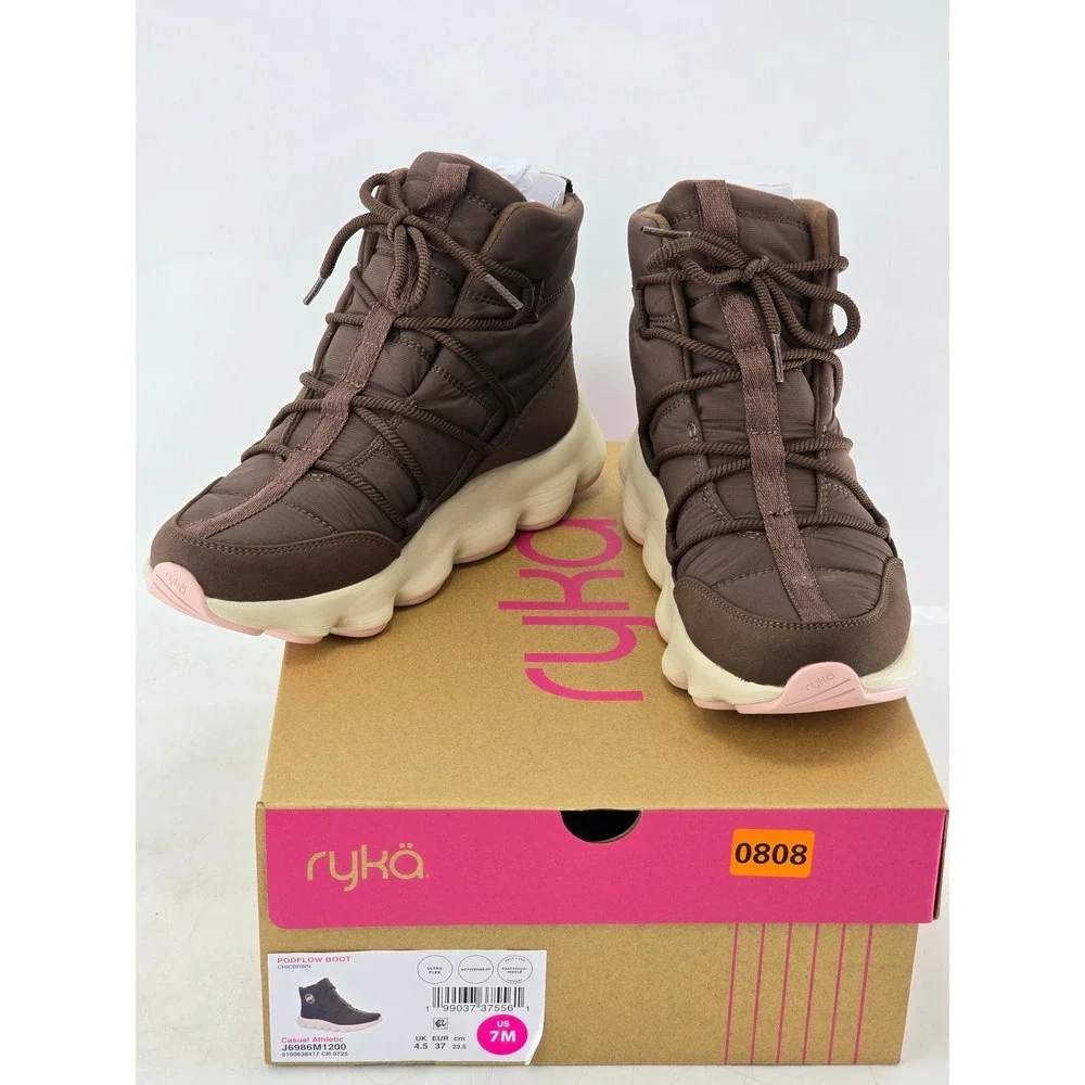 Ryka Podflow Boot Womens 7M Chic Brown Casual Athletic - New